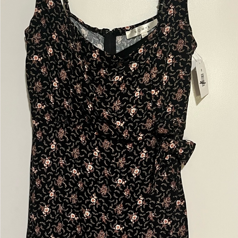 Row A Black Floral Mini Dress